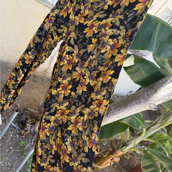 Free People Black and Gold Floral Jumpsuit - Picture 6 of 9